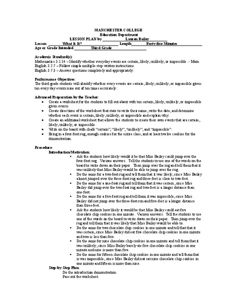 What Is It? Lesson Plan