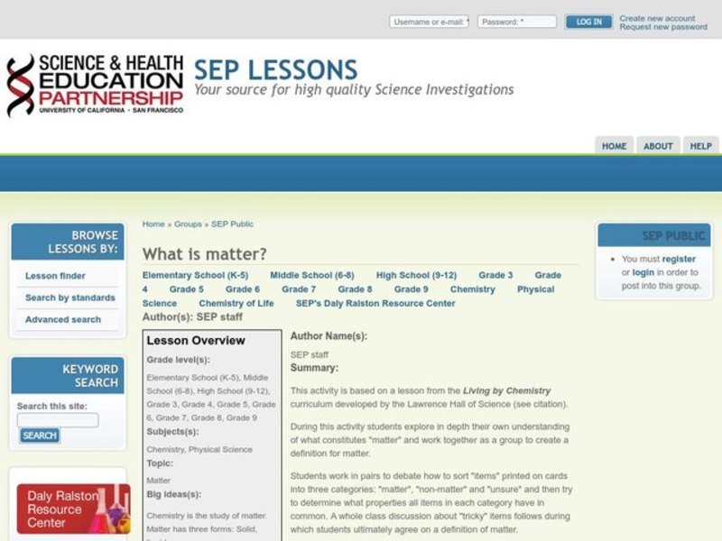 What is Matter? Lesson Plan