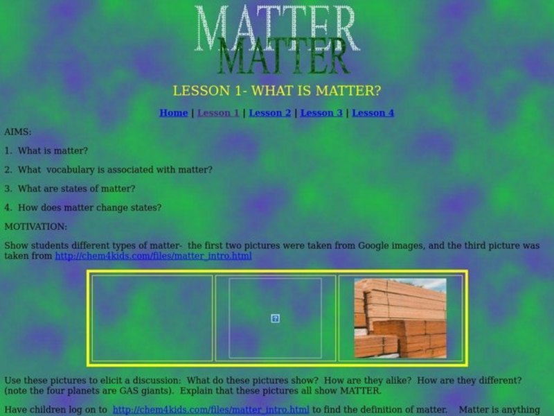 What is Matter? Lesson Plan