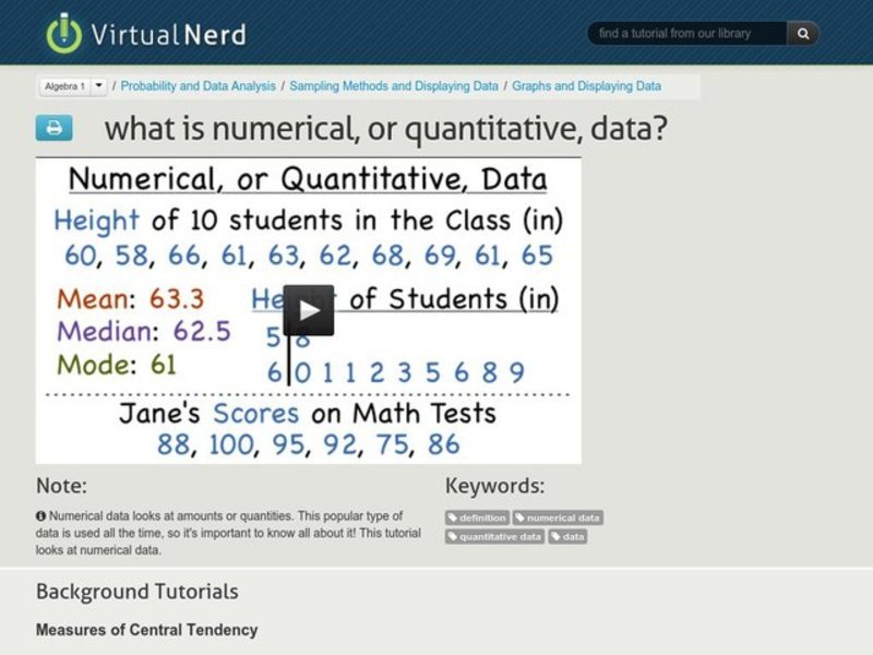 What is Numerical, or Quantitative, Data? Instructional Video
