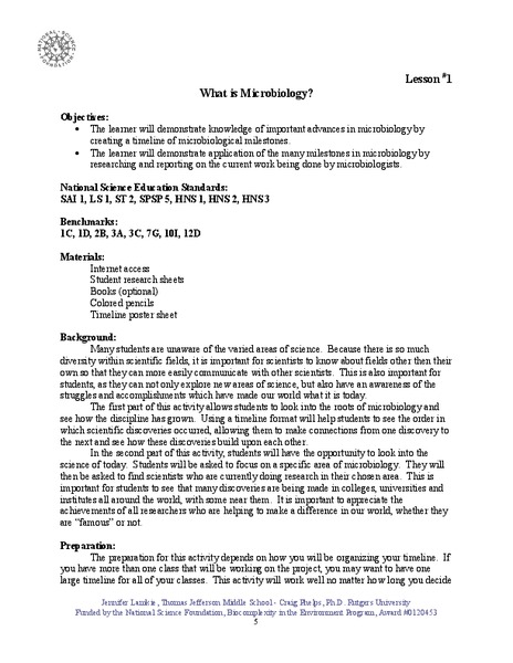 What is Microbiology? Lesson Plan