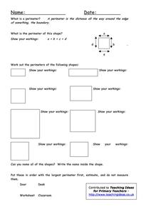What Is Perimeter? Worksheet