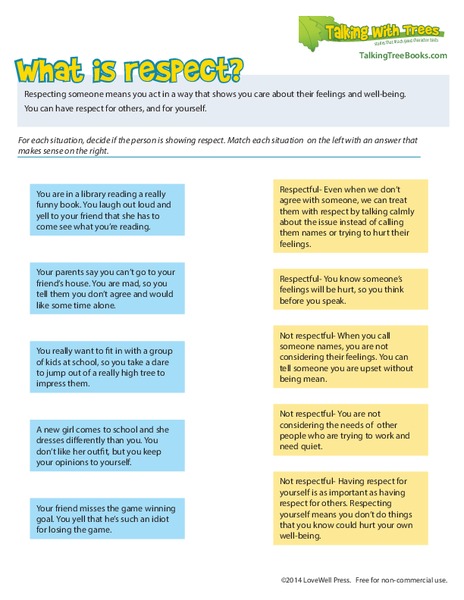 What is Respect? Worksheet