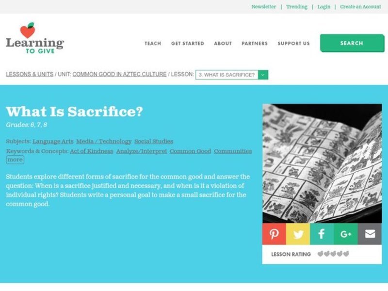 What is Sacrifice? Lesson Plan