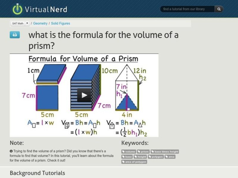 What is the Formula for the Volume of a Prism? Instructional Video