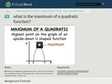 What is the Maximum of a Quadratic Function? Instructional Video