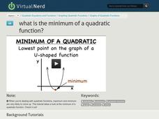 What is the Minimum of a Quadratic Function? Instructional Video