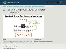 What is the Product Rule for Inverse Variation? Instructional Video
