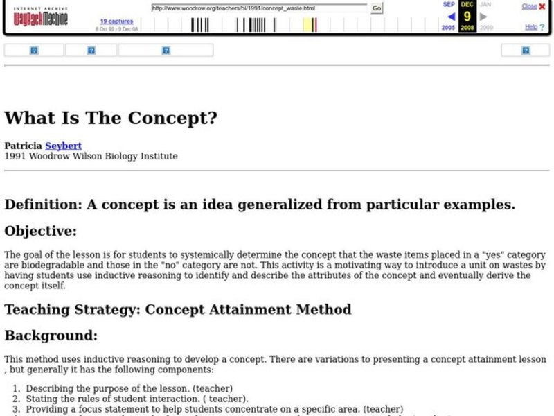 What is the Concept? Lesson Plan