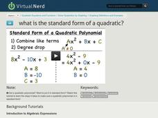 What is the Standard Form of a Quadratic? Instructional Video