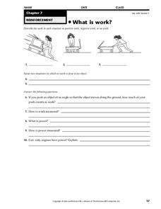 What is Work? Worksheet
