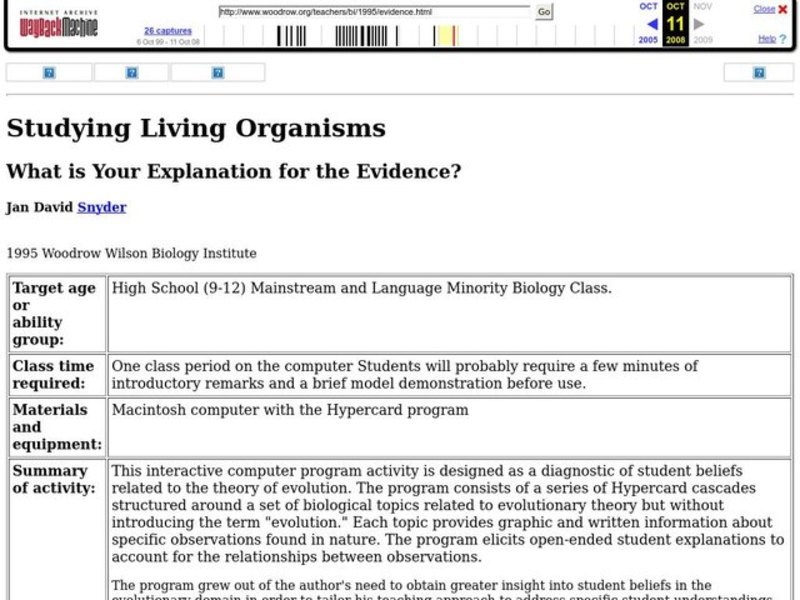 What Is Your Explanation for the Evidence? Lesson Plan