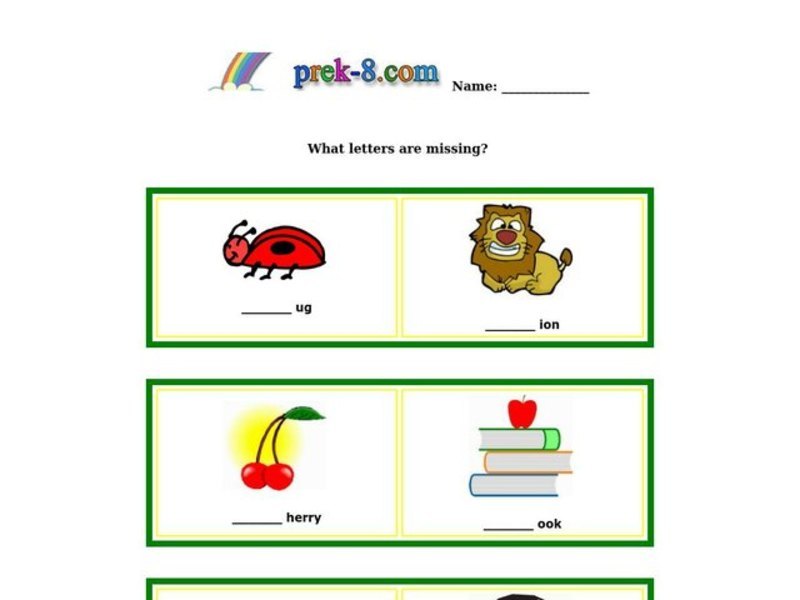 What Letters are Missing? Worksheet