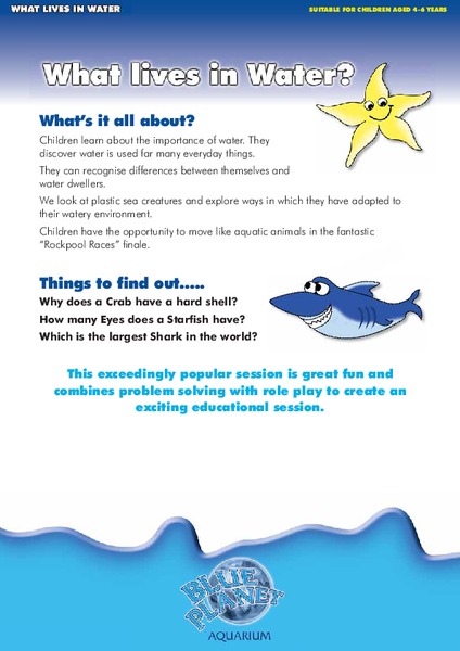 What Lives in Water? Lesson Plan