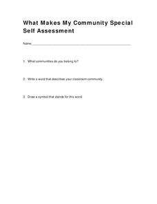 What Makes My Community Special Worksheet