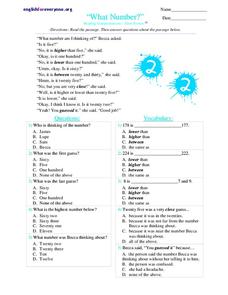 What Number? Worksheet