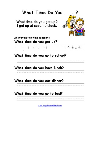 What Time Do You? Worksheet