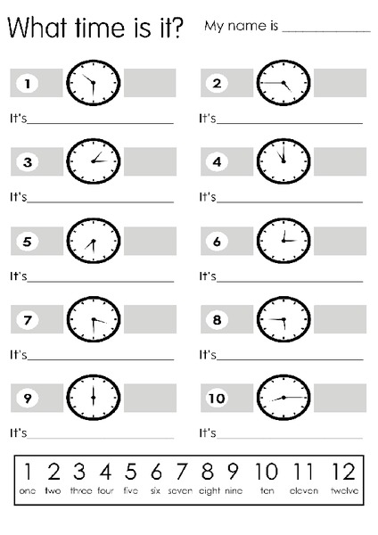 What Time is it? Worksheet