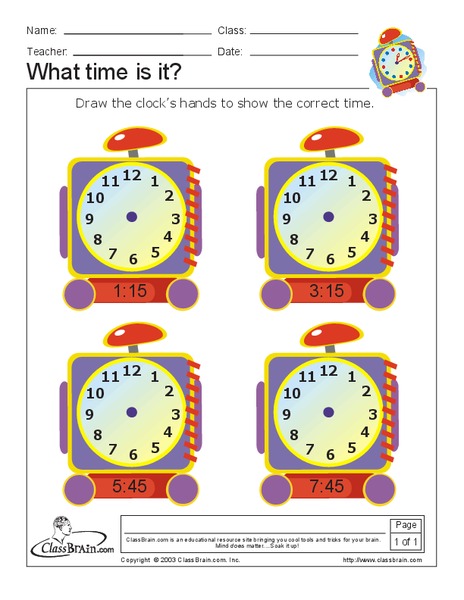 What Time Is It? Worksheet