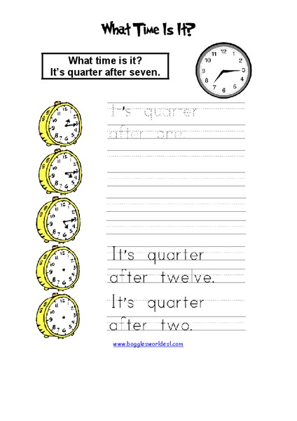 What Time is It? Worksheet