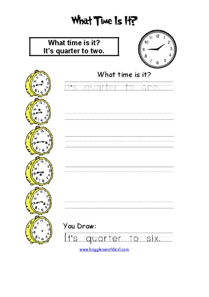 What Time Is It? Worksheet