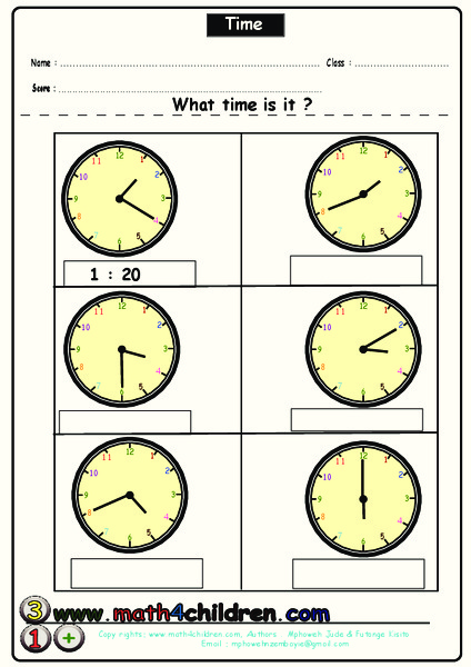 What Time is It? Worksheet