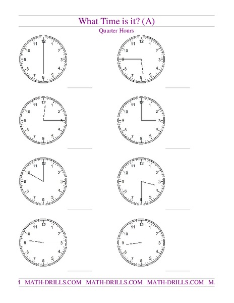 What Time Is It? (A) Worksheet