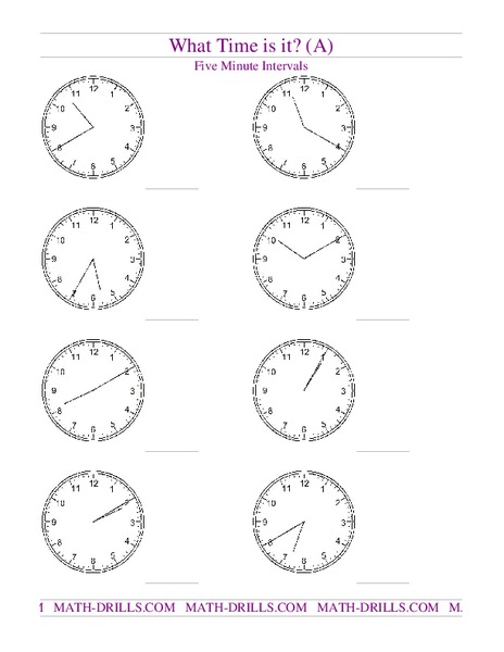 What Time is it? (A) Worksheet