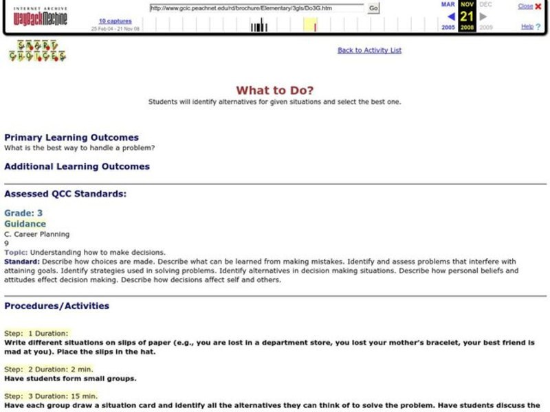 What to Do? Lesson Plan