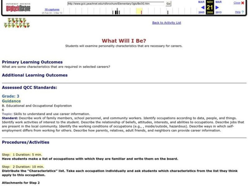 What Will I Be? Lesson Plan