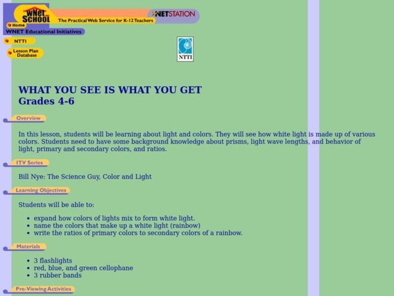 What You See Is What You Get Lesson Plan