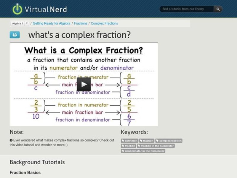 What's a Complex Fraction? Instructional Video