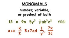 What's a Monomial? Instructional Video