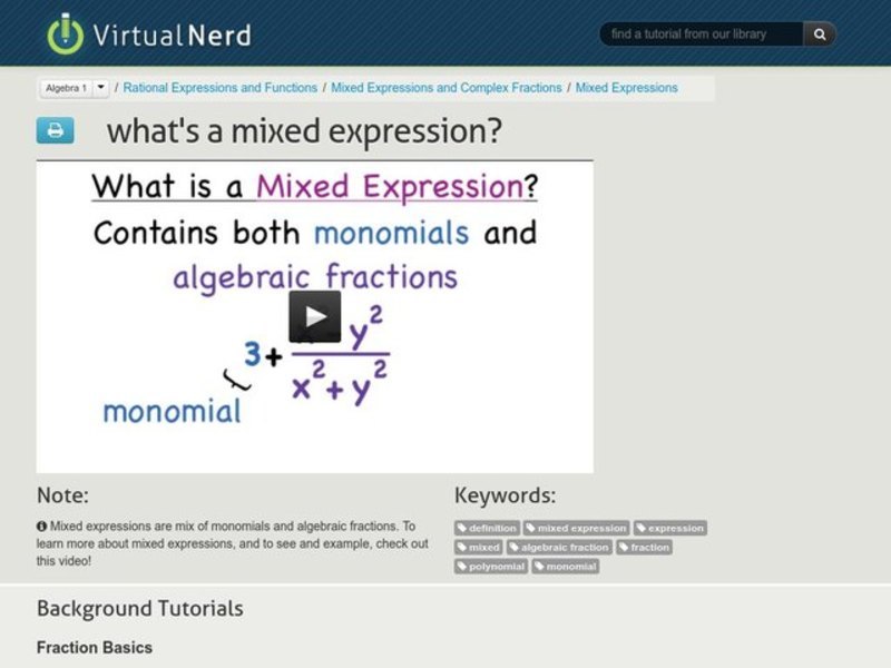 What's a Mixed Expression? Instructional Video