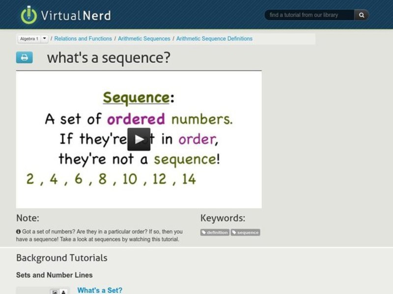 What's a Sequence? Instructional Video