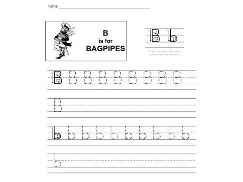 B is for Bagpipes Worksheet