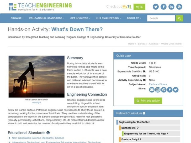 What's down there? Lesson Plan