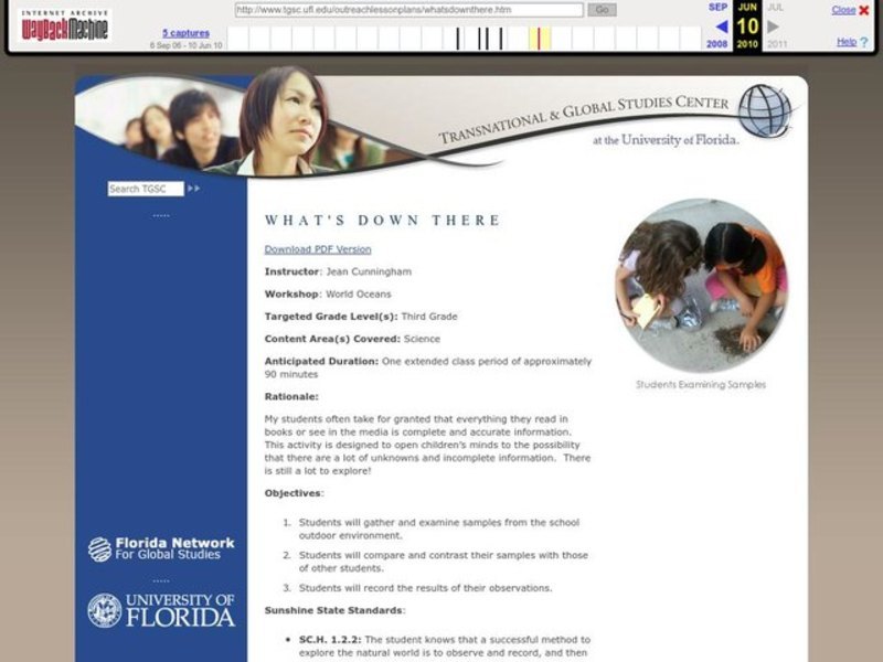 What's Down There Lesson Plan