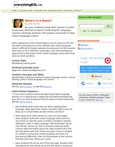 What's in a Name? Lesson Plan