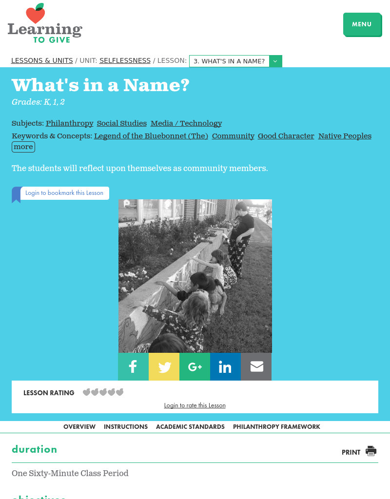 What's In A Name? Lesson Plan