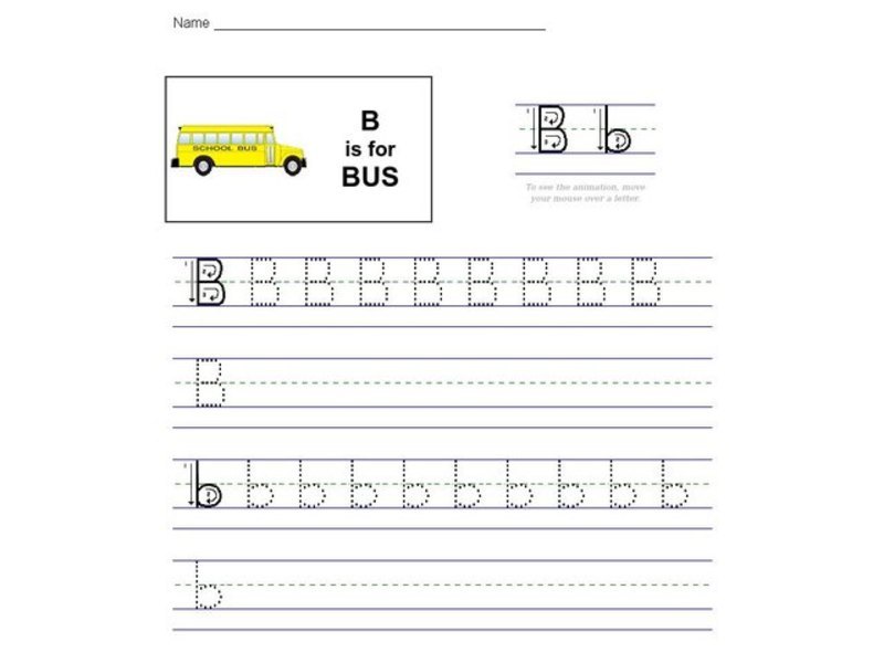 B is for Bus Worksheet