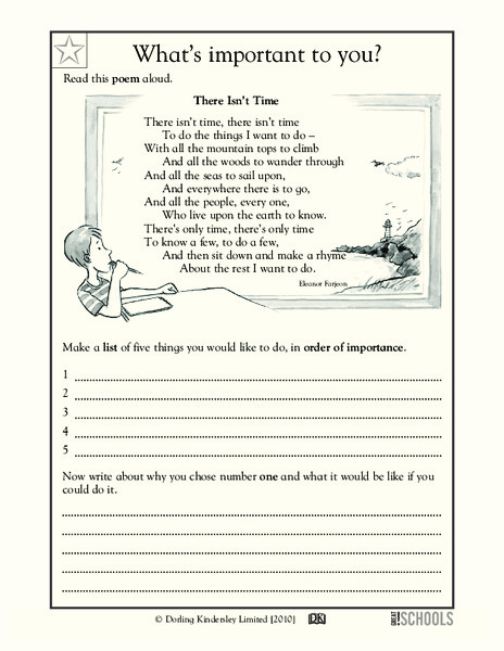 What's Important to You? Worksheet