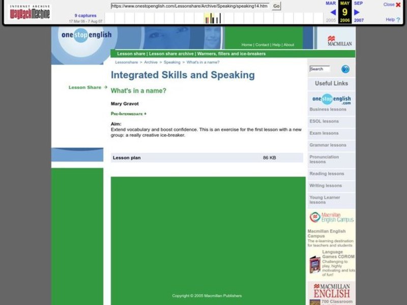 What's in a Name? Lesson Plan