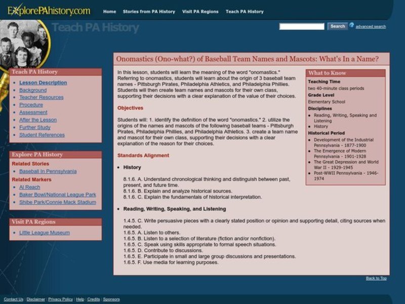 What's In a Name? Lesson Plan