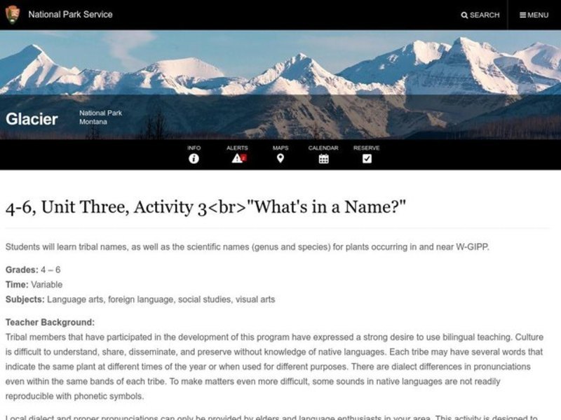 What's in a Name? Lesson Plan