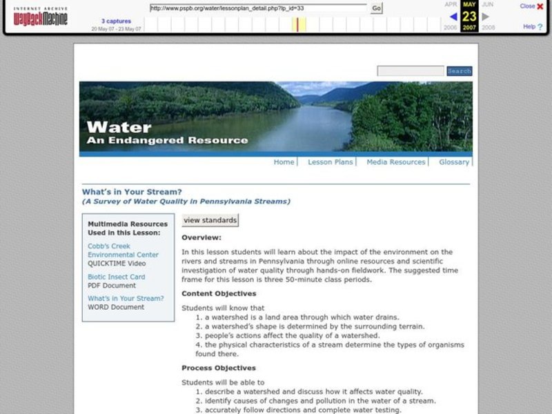 What's In Your Stream? Lesson Plan