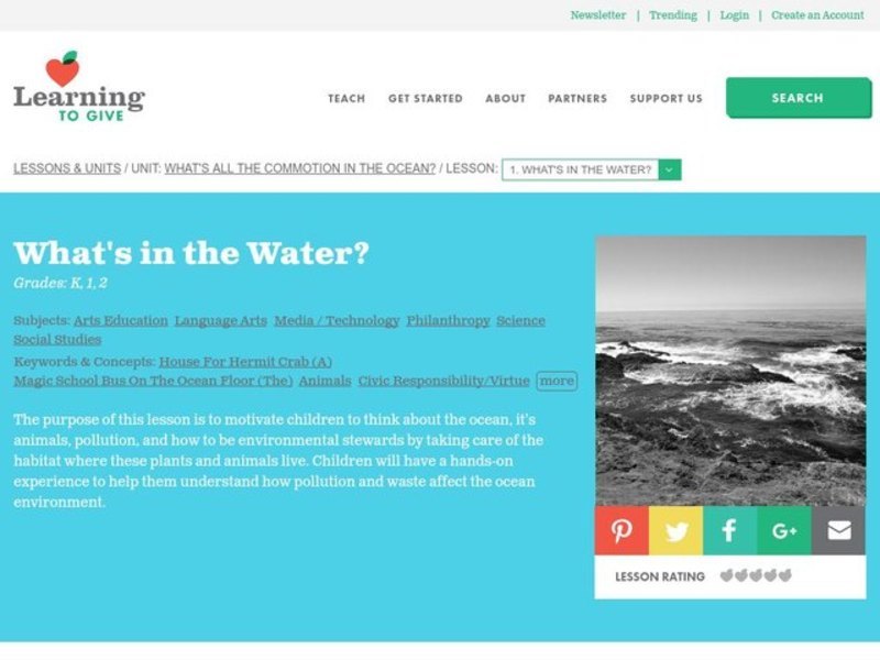 What's in the Water? Lesson Plan