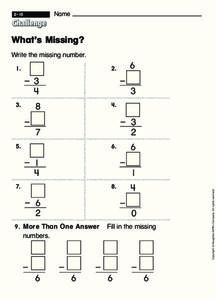 What's Missing? Worksheet