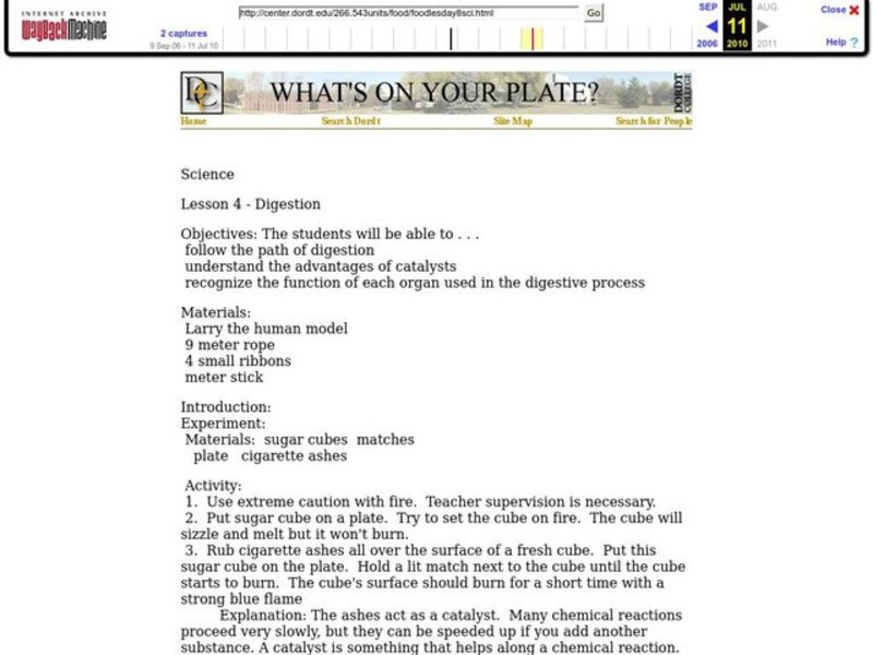 What's on Your Plate? Lesson Plan