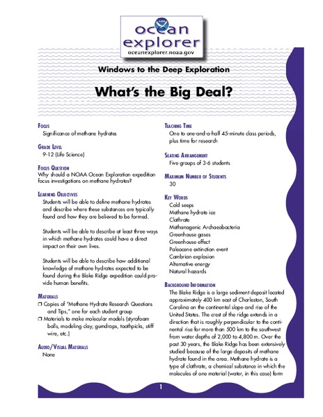 What's the Big Deal? Lesson Plan